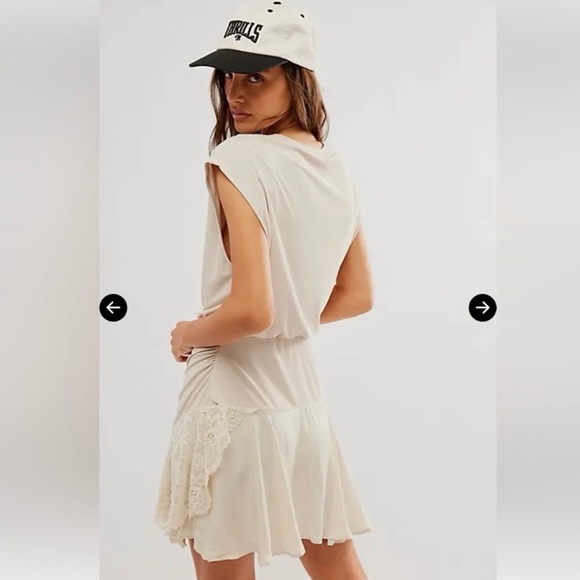 Free People Jazzy Mini Beige Lace Dress - Picture 2 of 15